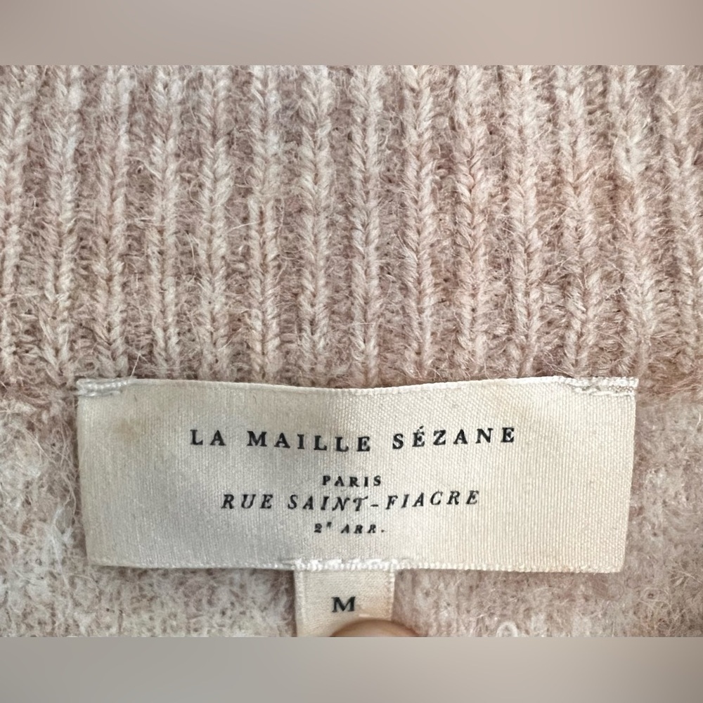 La Maille Sezane Becky Jumper In Camel Baby Alpaca Sweater Size Medium - Picture 3 of 5